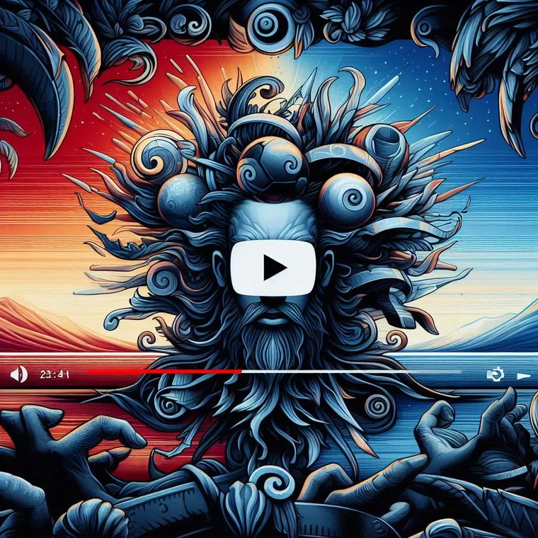 Channel banner variation — ornate surreal creature