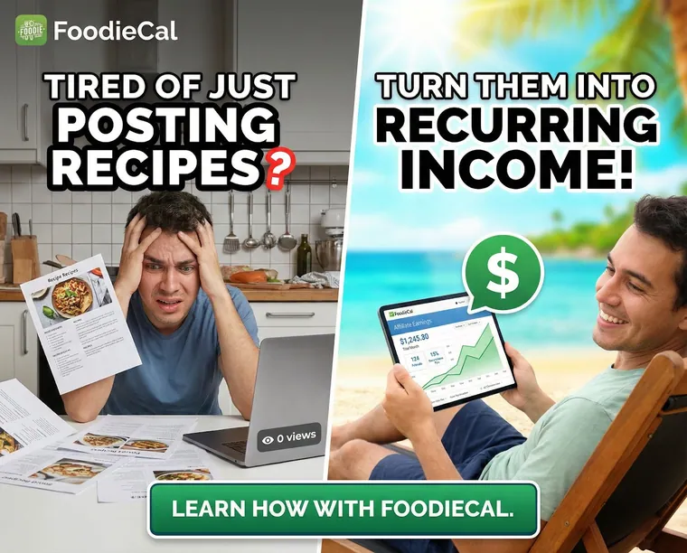 Recipe posting to recurring income ad creative