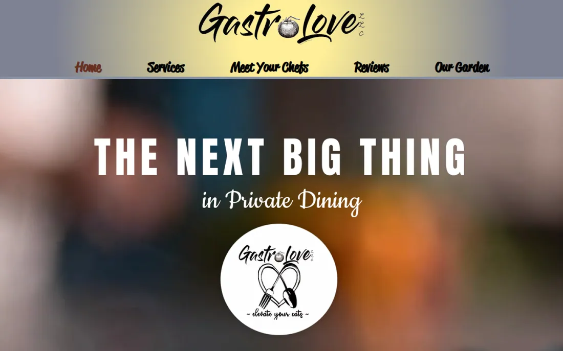 GastroLove private dining website homepage